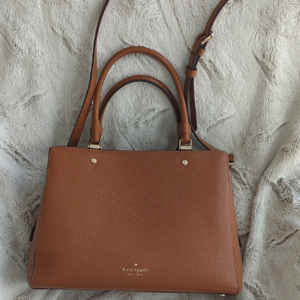 Kate Spade Brown Shoulder Bag with Polished Leather